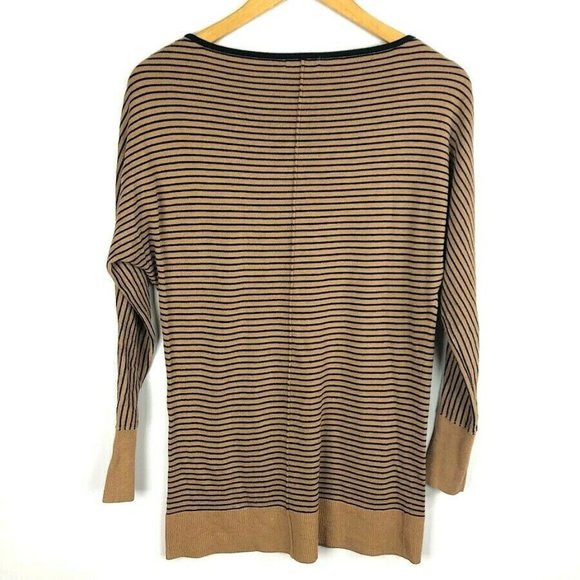 Halogen Brown Striped Knit Dolman Sleeve Sweater - Picture 5 of 6